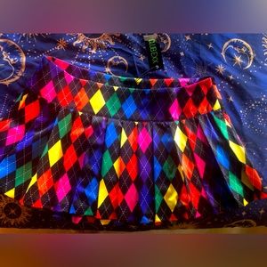 Rainbow Mini Skirt 1X New With Tags
